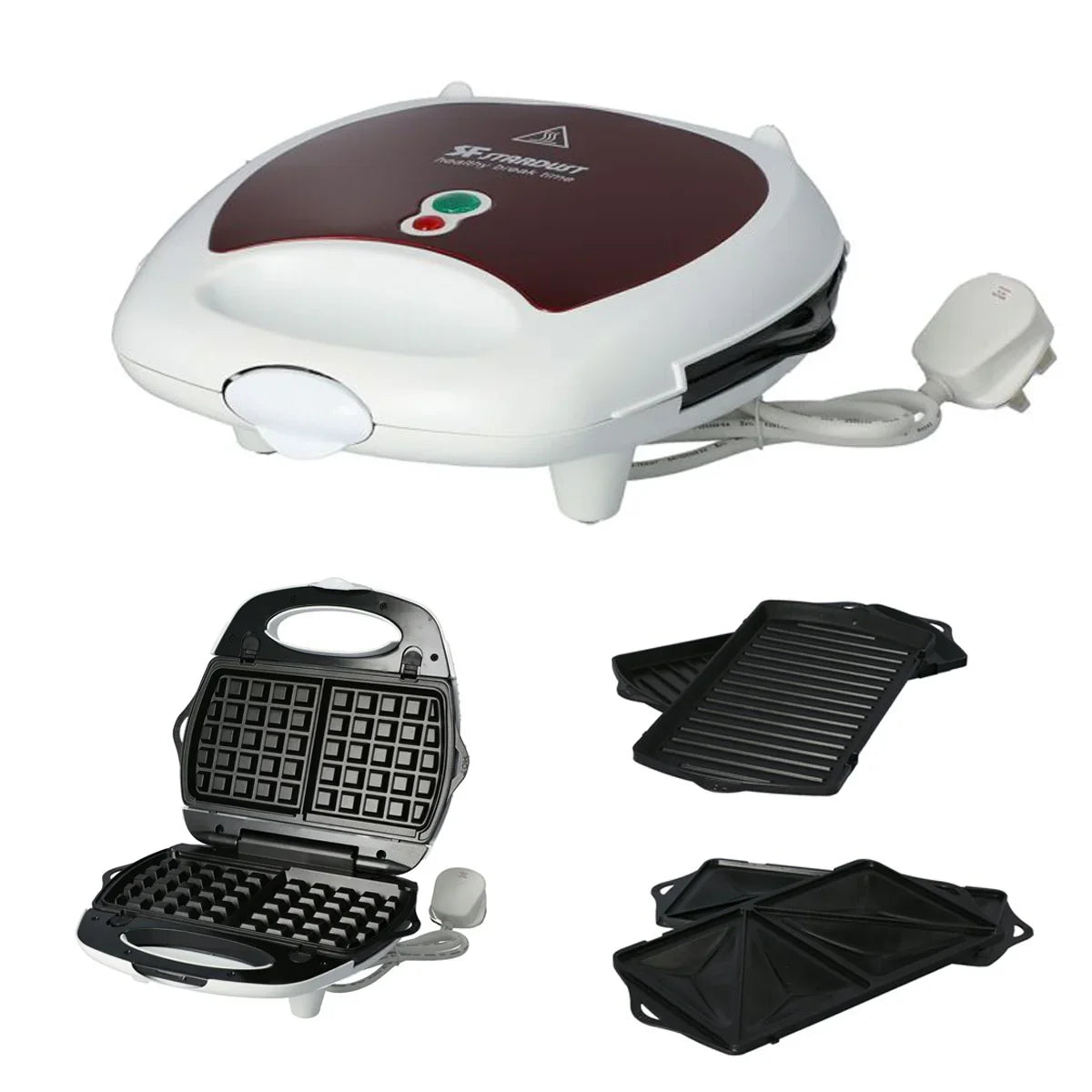 Stardust Sandwich & Waffle Maker - White - Tashqila Stardust Sandwich & Waffle Maker - White - Tashqila